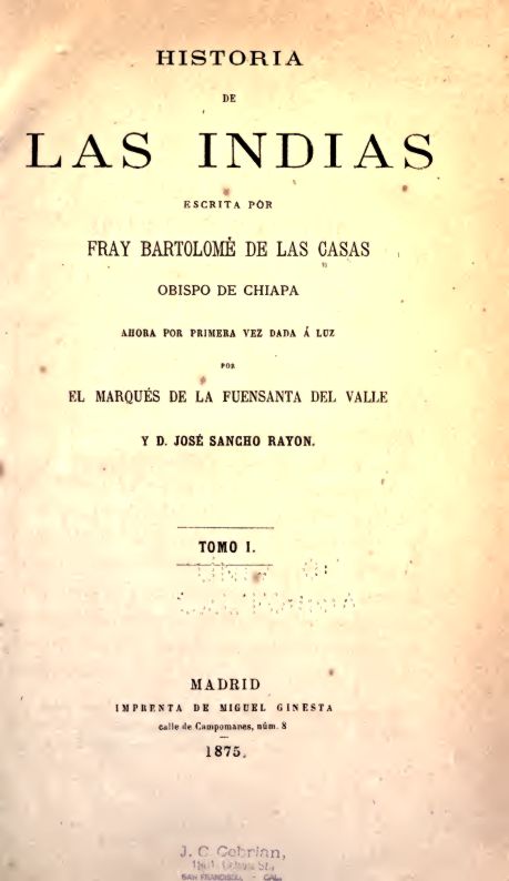 Historia de las Indias, tomo I