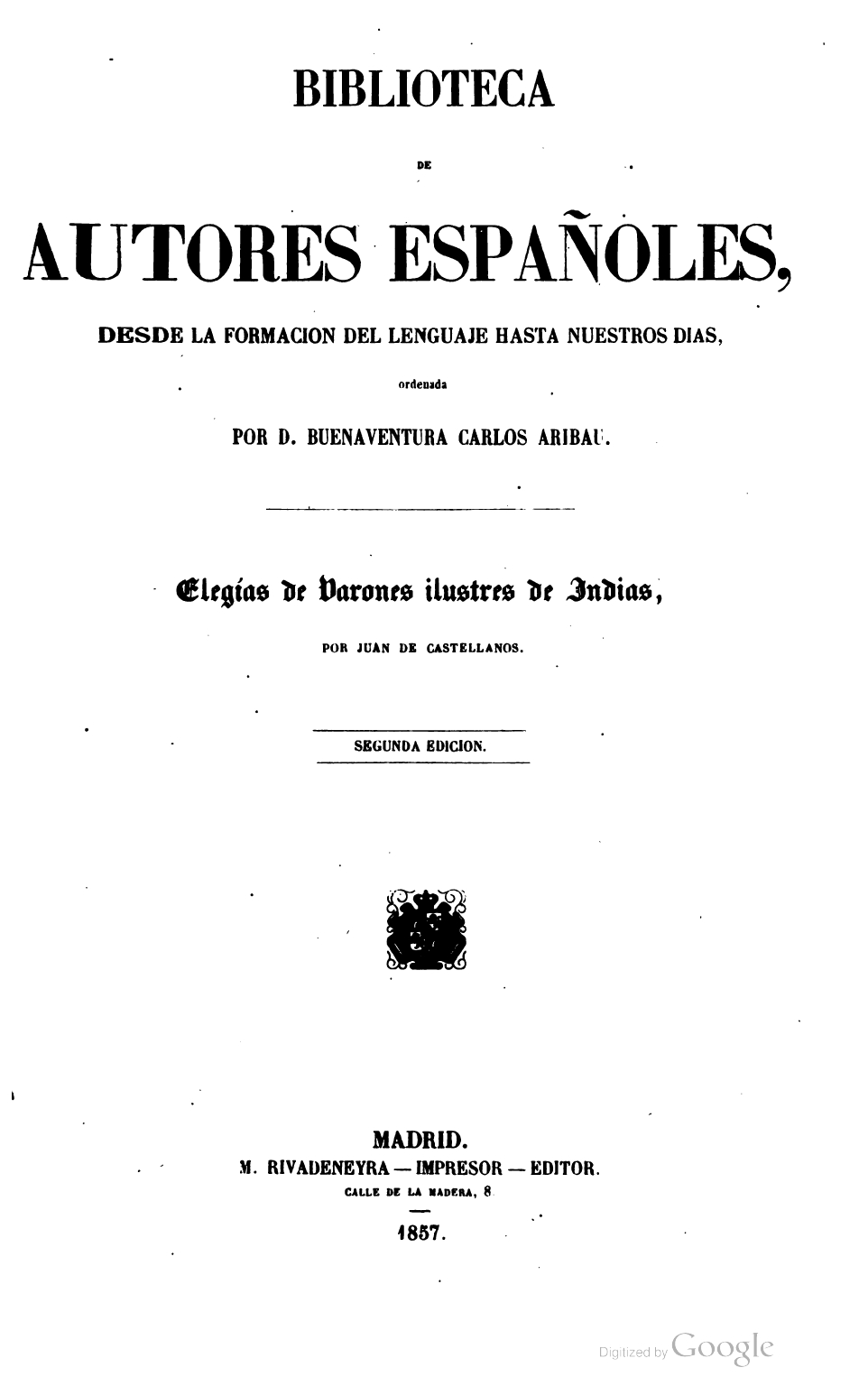 Elegías de varones ilustres de Indias