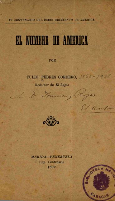 El nombre de América