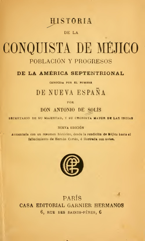 Historia de la conquista de Mejico
