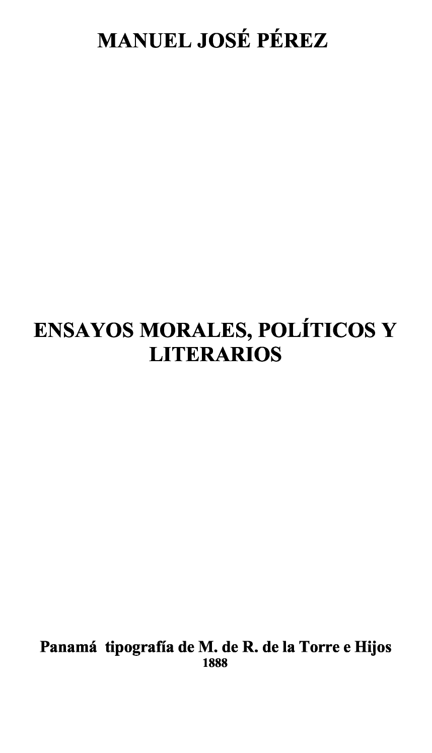 Ensayos morales, políticos y literarios