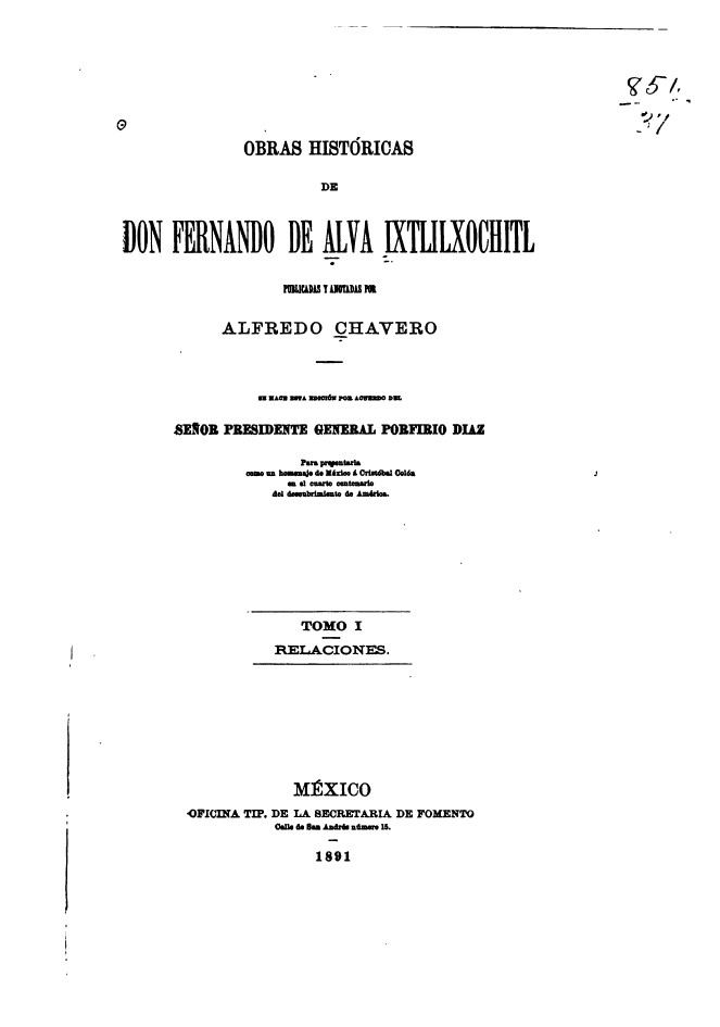 Obras históricas Tomo I