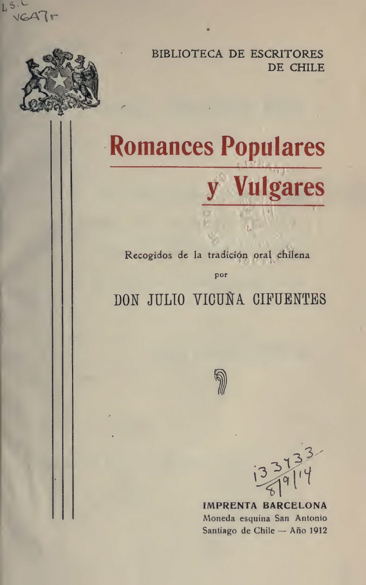Romances populares y vulgares